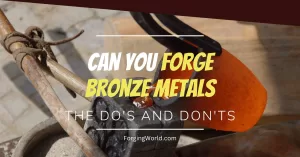 blacksmith forging red hot bronze metal